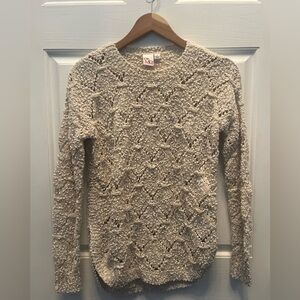 PRE-OWNED Oh MG OPEN WEAVE TEXTURED SWEATER- CREAM- SMALL